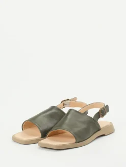 – Sandalen aus Kalbleder in Oliv*Werner Best