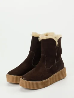 Damen Werner – Stiefelette aus Nubukleder Dunkel