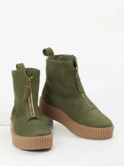 – Stiefeletten aus Nubukleder Oliv*Werner Hot