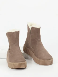 Damen Werner – Stiefeletten aus Nubukleder in Taupe