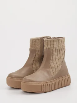 Damen Werner – Stiefeletten aus Leder mit Strickdetail