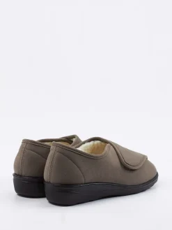 Damen Westland – Klett-Hausschuh aus Textil in Taupe