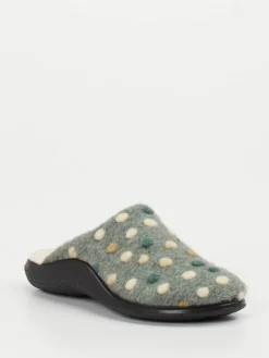 Damen Westland – Pantoffeln aus Wollfilz grau gepunktet