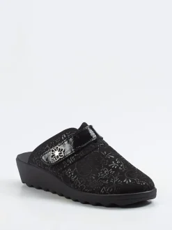 Damen Westland – Pantolette aus Textil mit Blütenapplikation