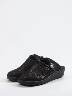 Damen Westland – Pantolette aus Textil mit Blütenapplikation