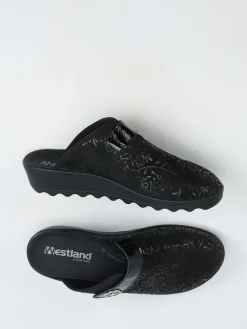 Damen Westland – Pantolette aus Textil mit Blütenapplikation