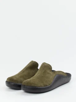 Herren Westland – Pantolette aus Veloursleder Oliv