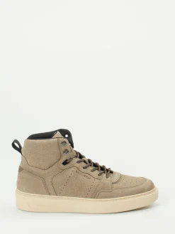 – High-Top Sneaker aus Nubukleder Sandbeige*Woolrich