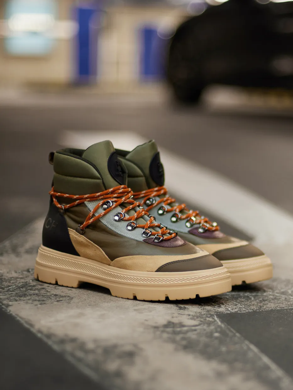 Damen Woolrich – Hiking-Stiefel aus Lammleder in Oliv-Mix