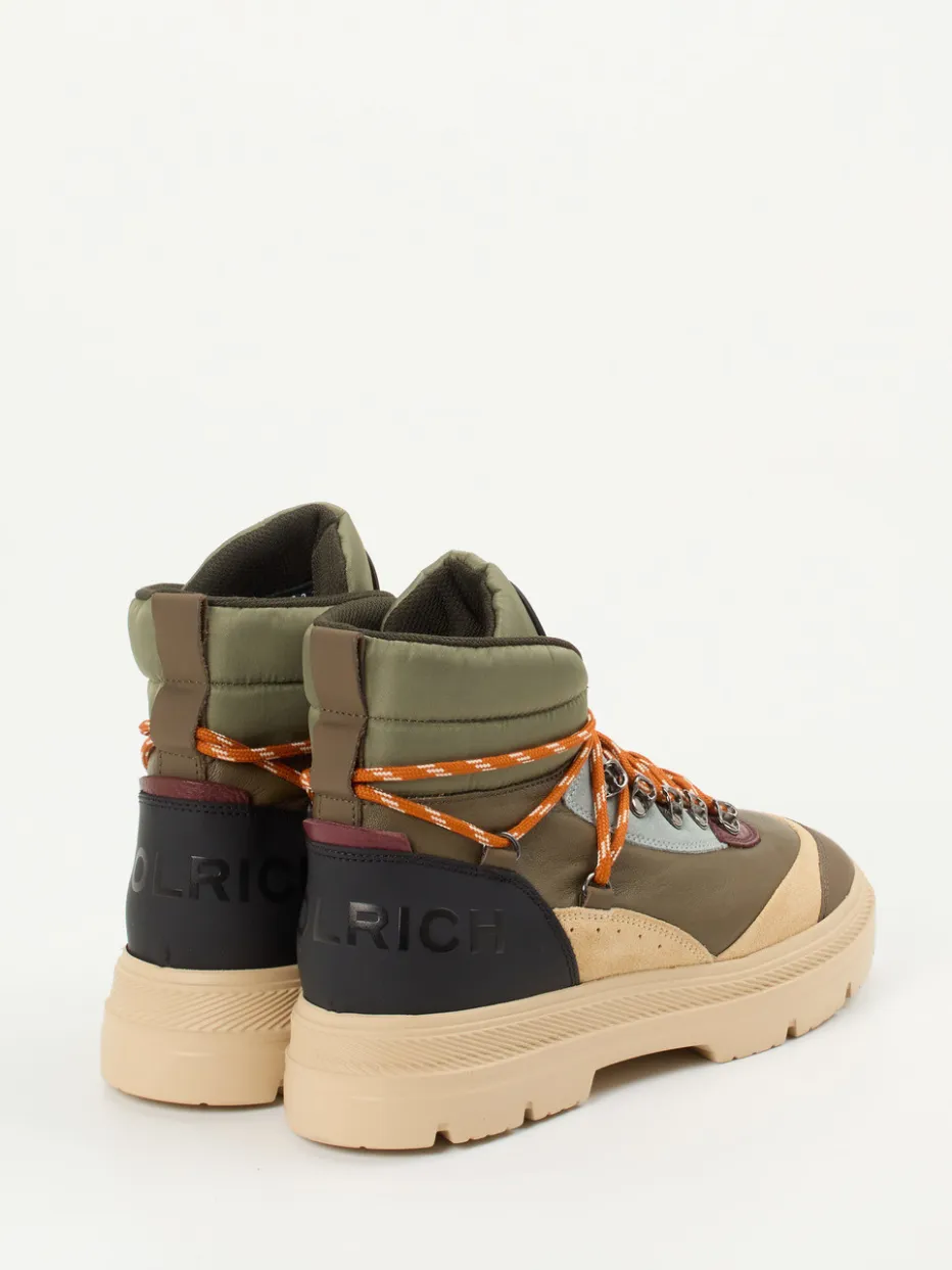 Damen Woolrich – Hiking-Stiefel aus Lammleder in Oliv-Mix