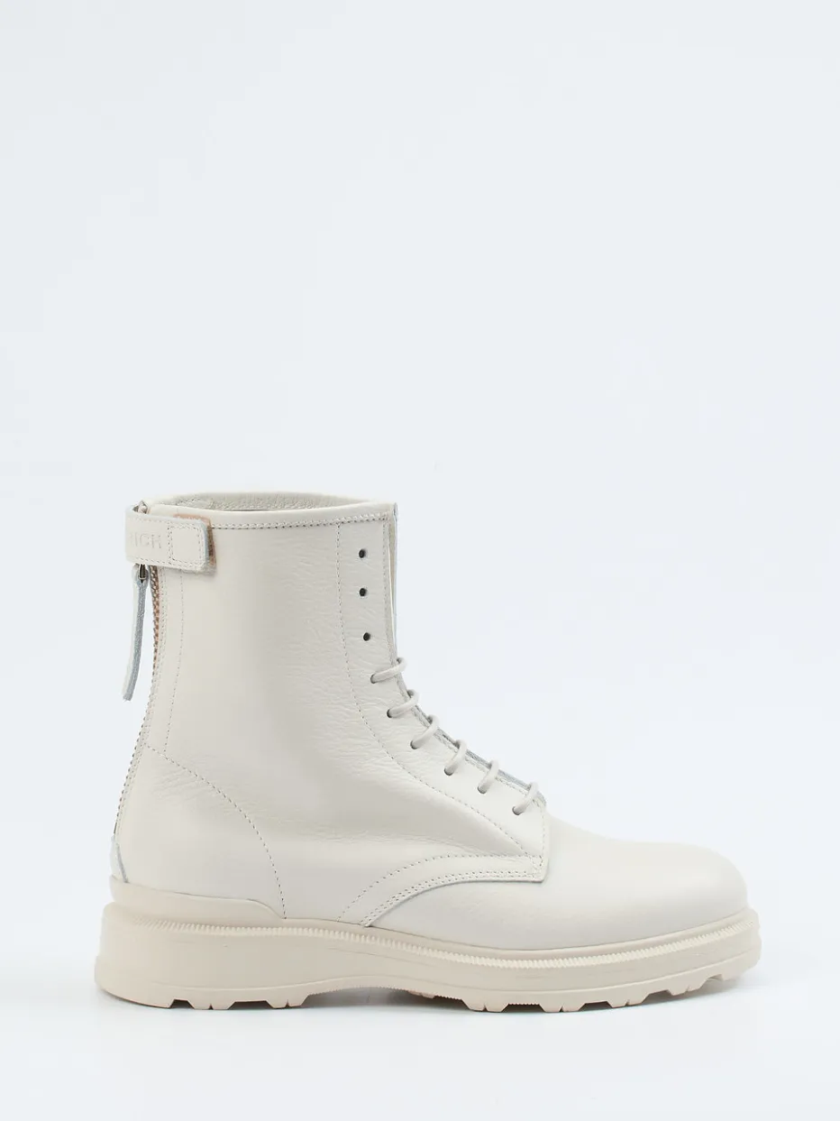 Damen Woolrich – Schnürboots aus Kalbleder cremeweiß