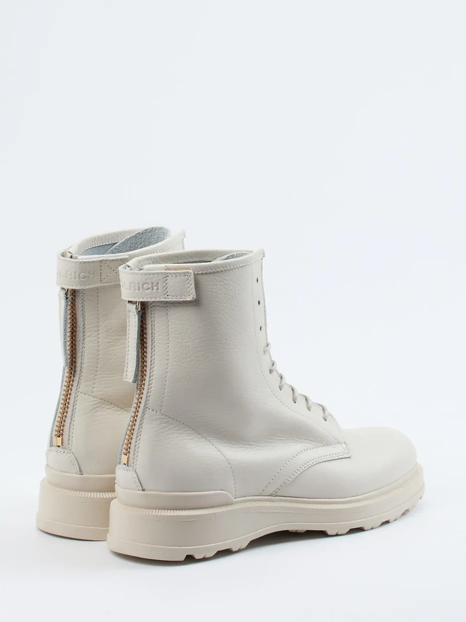 Damen Woolrich – Schnürboots aus Kalbleder cremeweiß