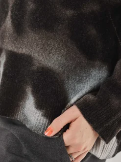 Damen Yippie Hippie – Feinstrickpullover aus Wollmix Dunkelbraun