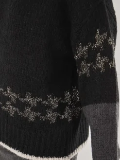 Damen Yippie Hippie – Strickpullover aus Textil Schwarz